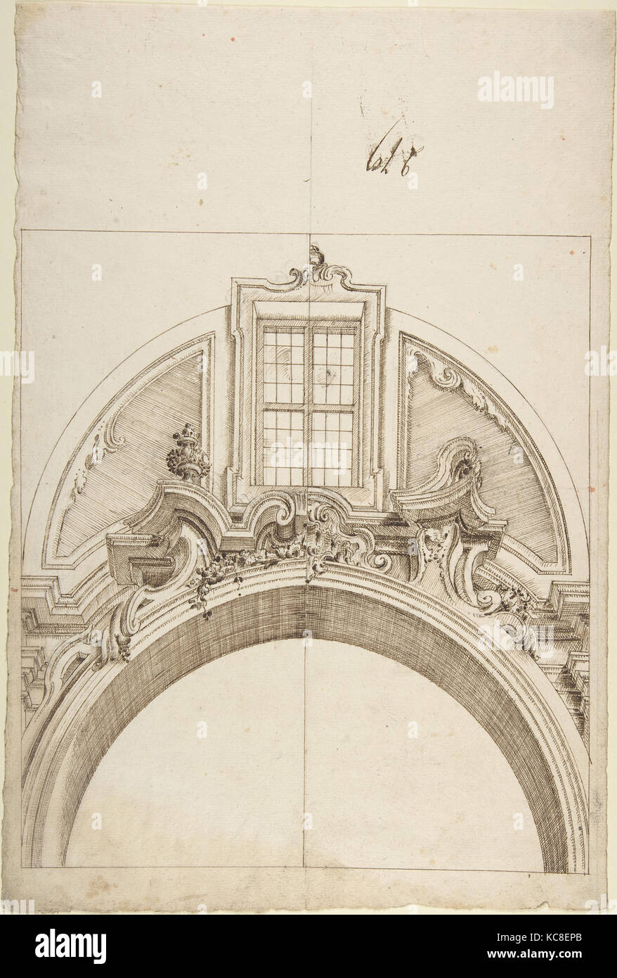 Two Alternate designs for an Arch below a window., Anonymous, Italian ...