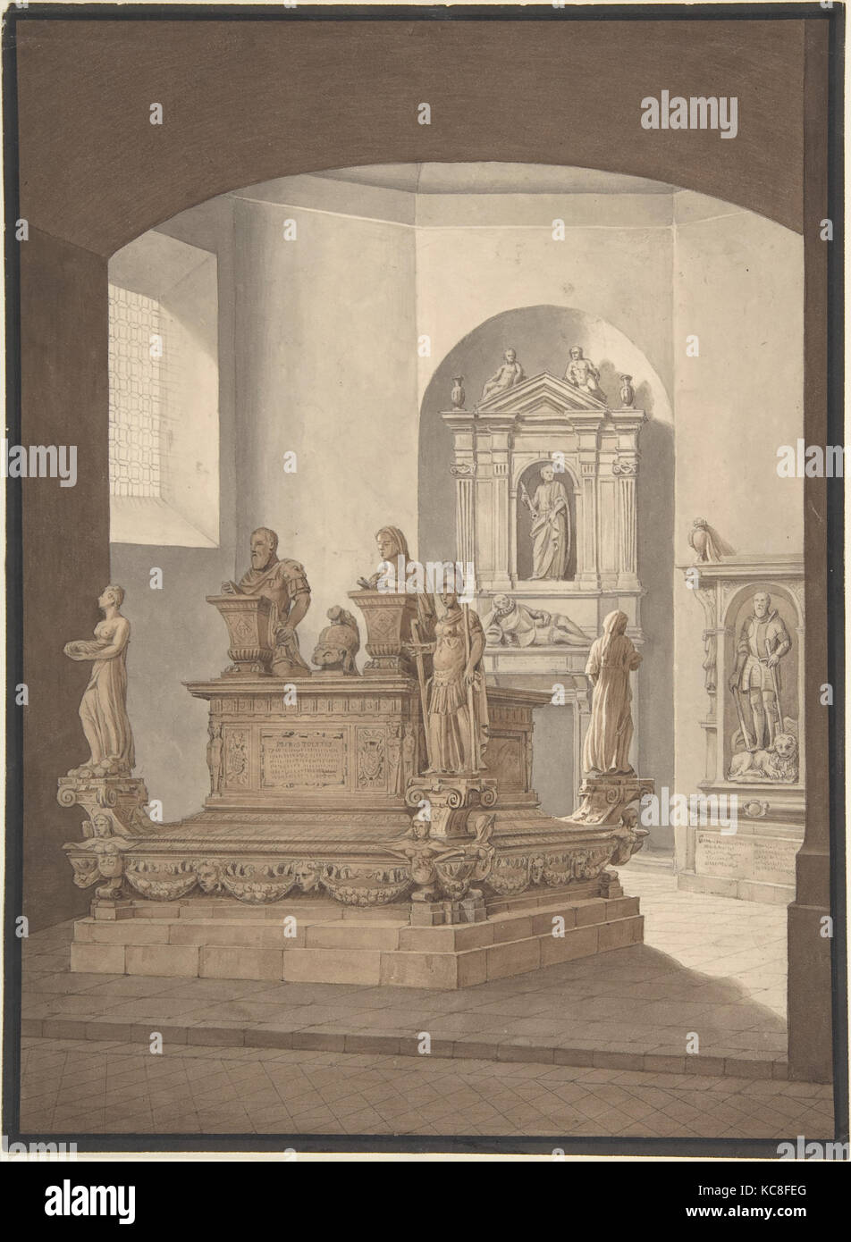 Tomb of Don Pedro de Toledo in San Gracomo degli Spagnuoli, Naples, After Giovanni Marigliano, 1540–1946 Stock Photo