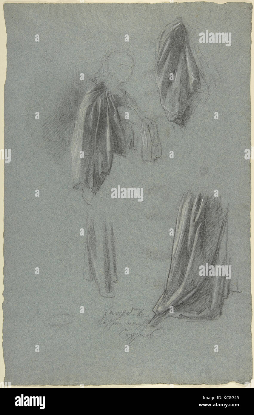 Drapery Studies; verso: Drapery Studies, Anselm Feuerbach, 1829–80 Stock Photo