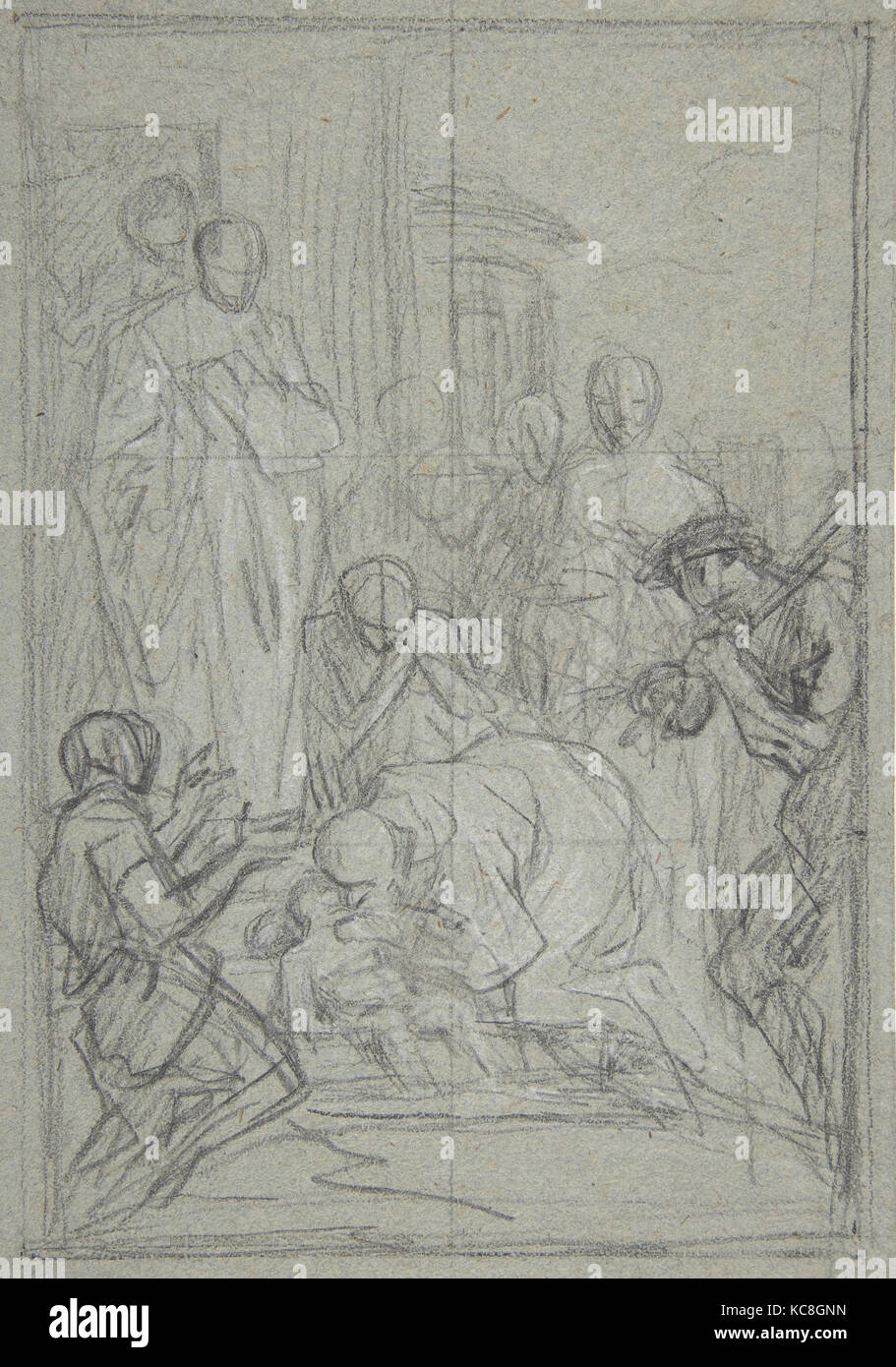 St. Benedict Resuscitating an Infant, Pierre Hubert Subleyras, ca. 1745 Stock Photo