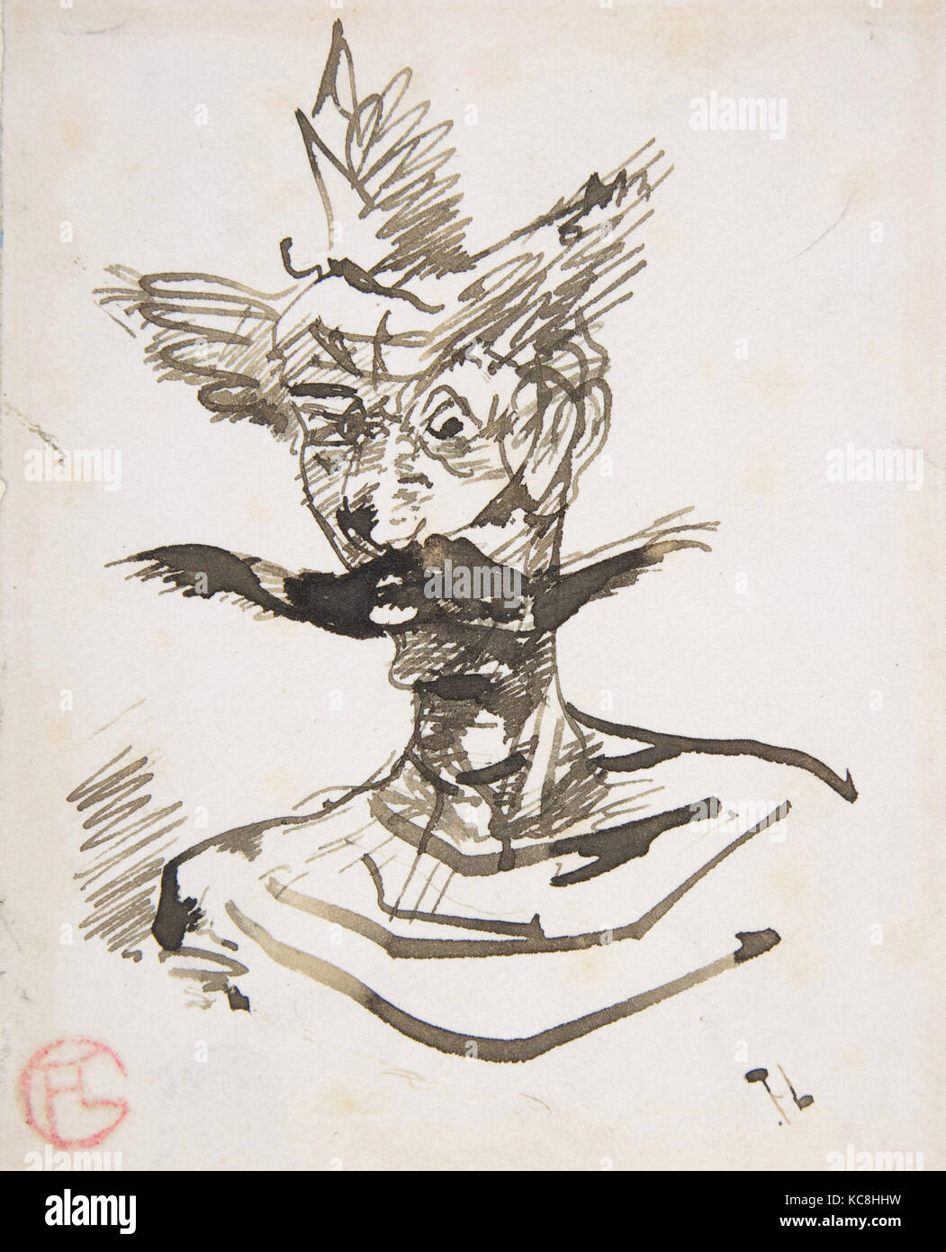 The Clown: M. Joret, Henri de Toulouse-Lautrec, 1885 Stock Photo