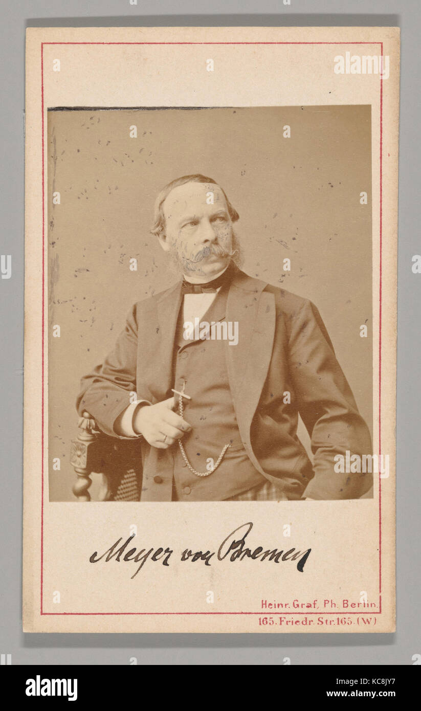 Meyer George von Bremen, 1860s, Albumen silver print, Approx. 10.2 x 6.3 cm (4 x 2 1/2 in.), Photographs, Heinrich Graf Stock Photo