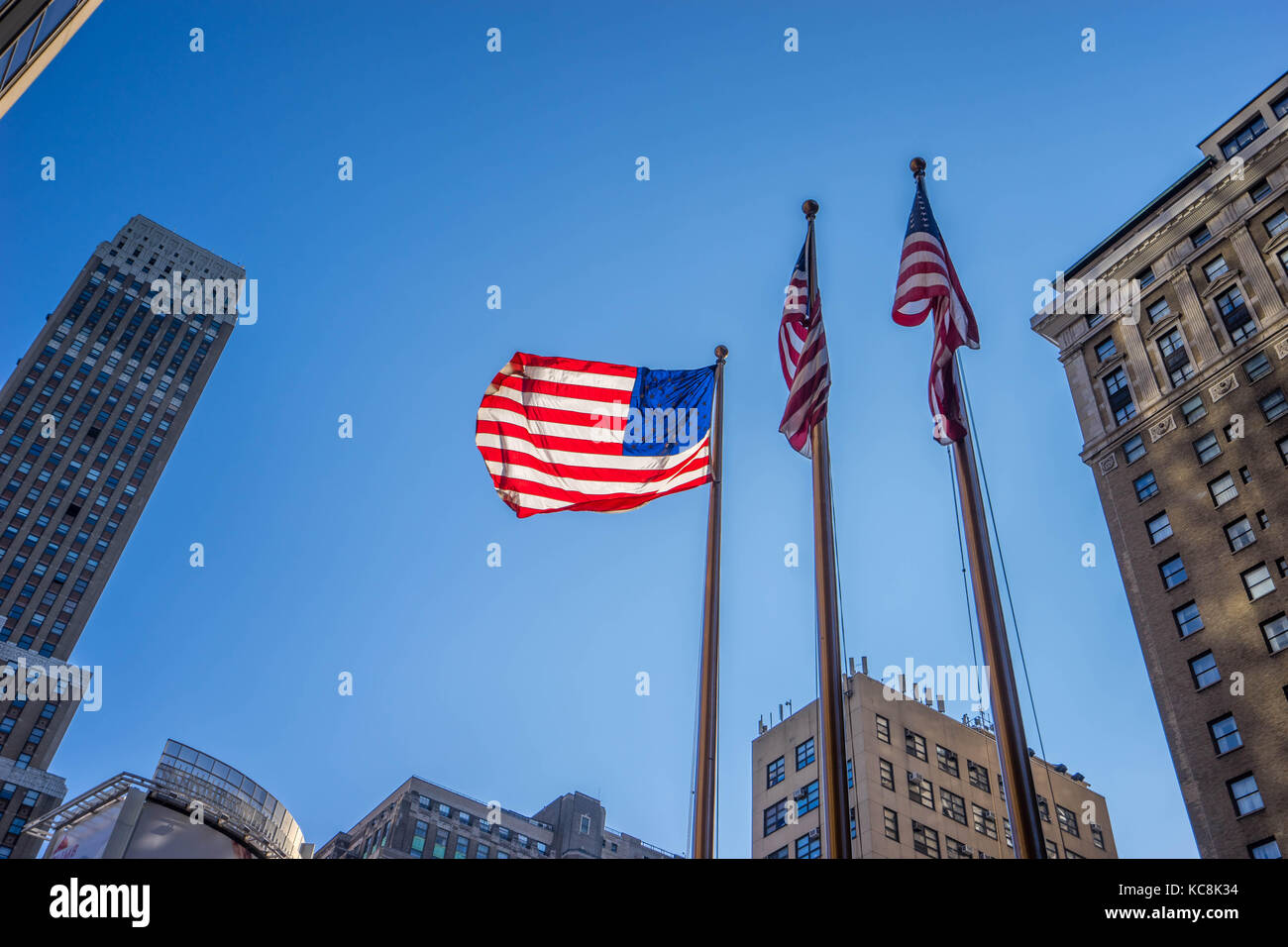 American Flags of New York City Stock Photo