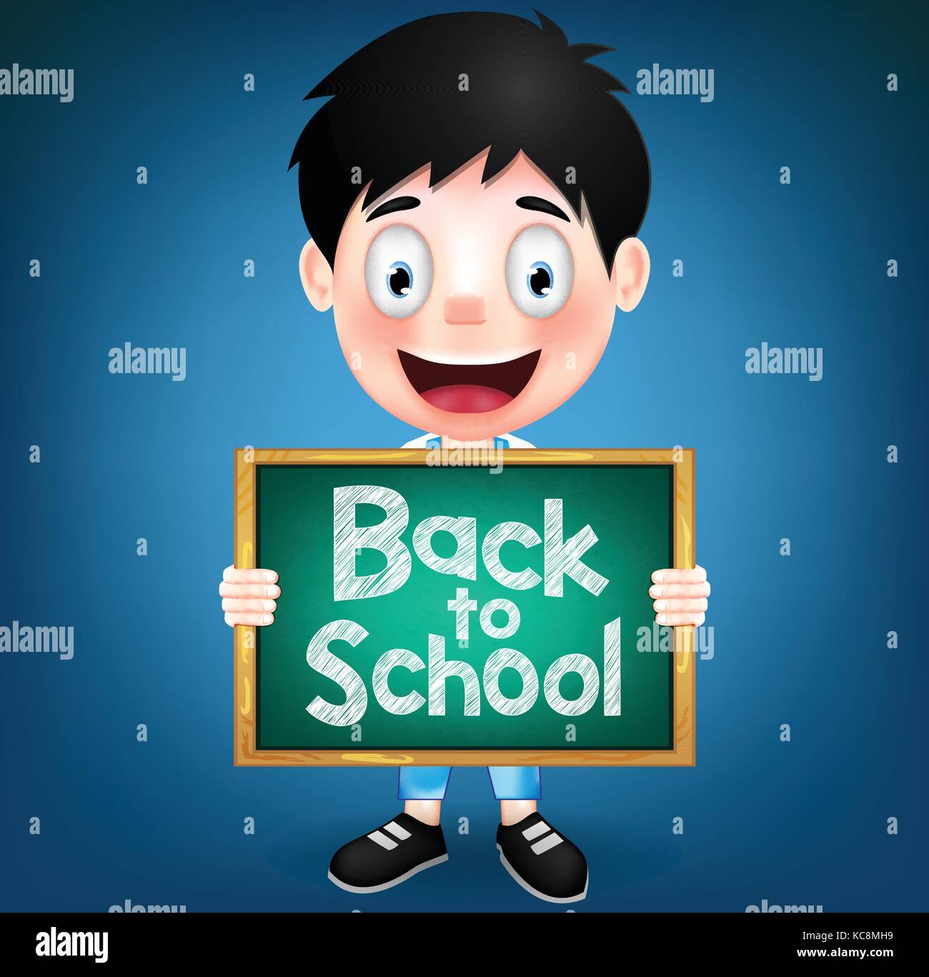 Smiling Girl Student Character Holding White Paper with Back to School ...