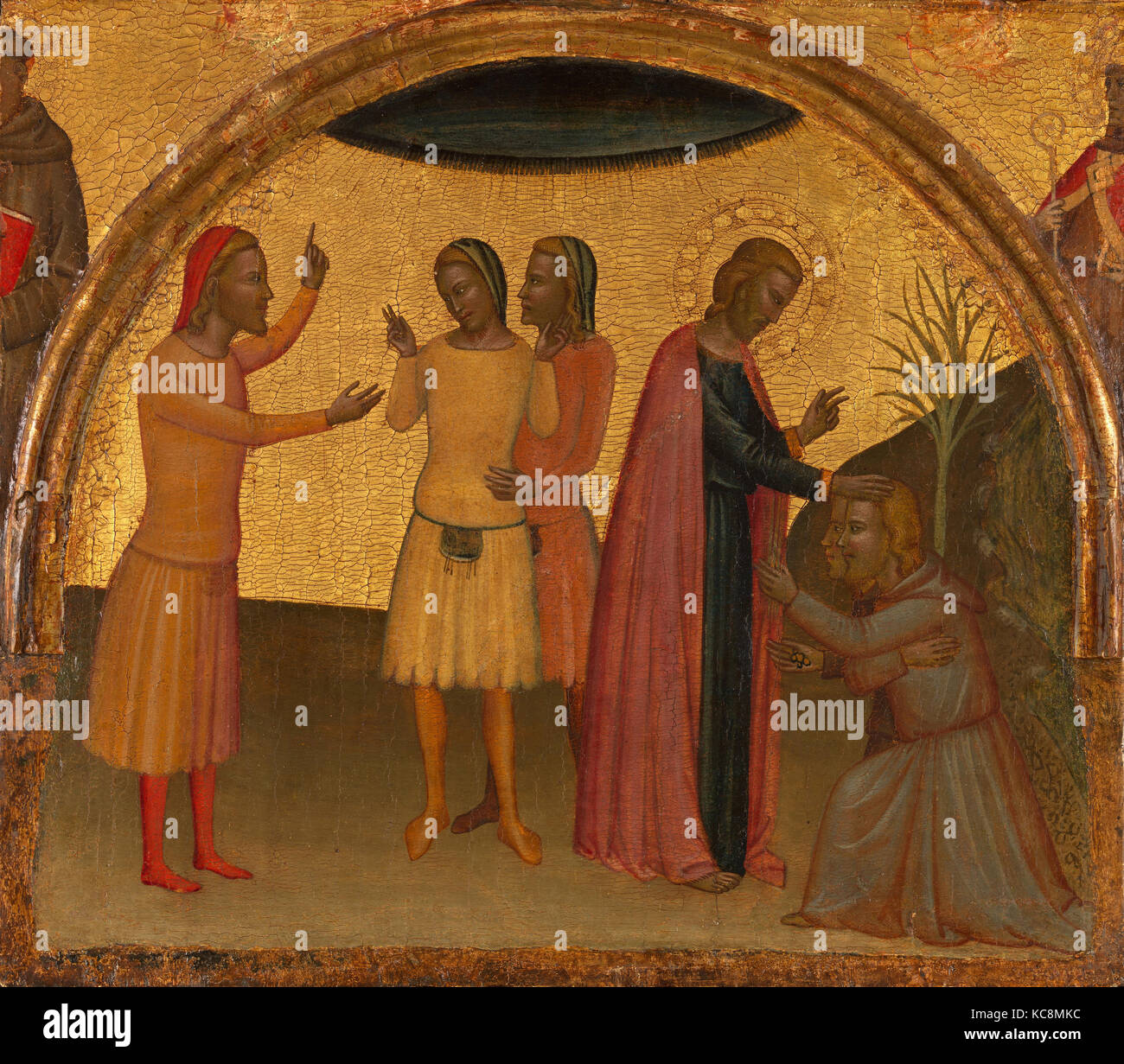 Saint John the Evangelist with Acteus and Eugenius, Francescuccio Ghissi, ca. 1370 Stock Photo