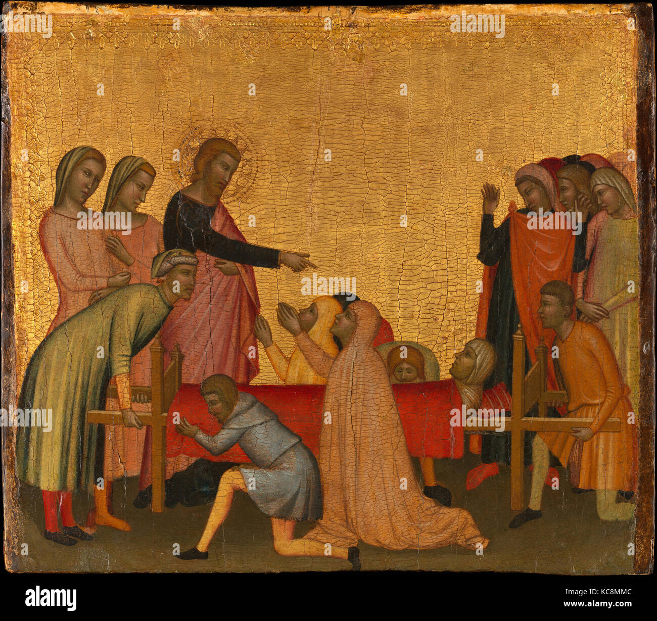 Saint John the Evangelist Raises Satheus to Life, Francescuccio Ghissi, ca. 1370 Stock Photo