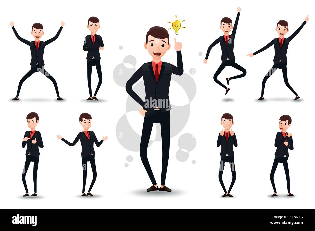 Premium Vector | Cartoon business man wearing shirt and standing in  different poses character creation set.