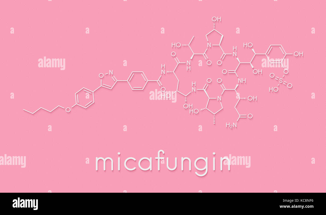 Micafungin antifungal drug molecule. Skeletal formula Stock Photo Alamy