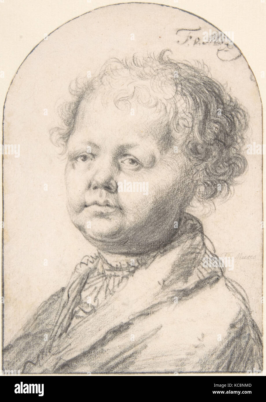 Portrait of a Young Boy, Frans van Mieris the Elder, 17th century Stock Photo