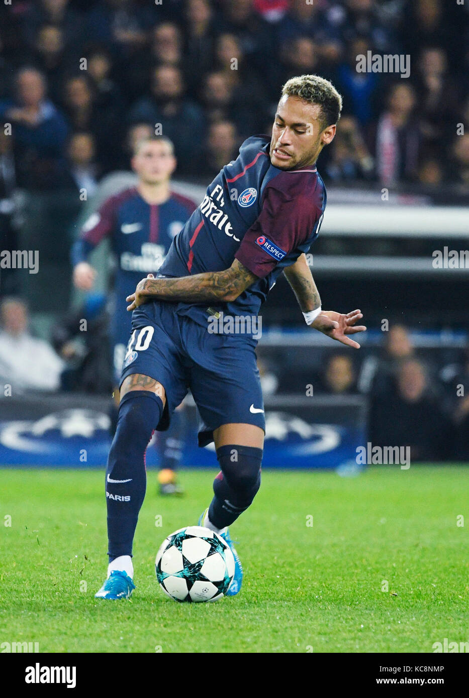 Parc des Princes, Paris, France 27.9.2017, UEFA Champions League Season 2017 /18, group phase matchday 2, Paris Saint-Germain vs. FC Bayern Munich  (MŸnchen) 3:0 ---- Neymar (Paris Stock Photo - Alamy