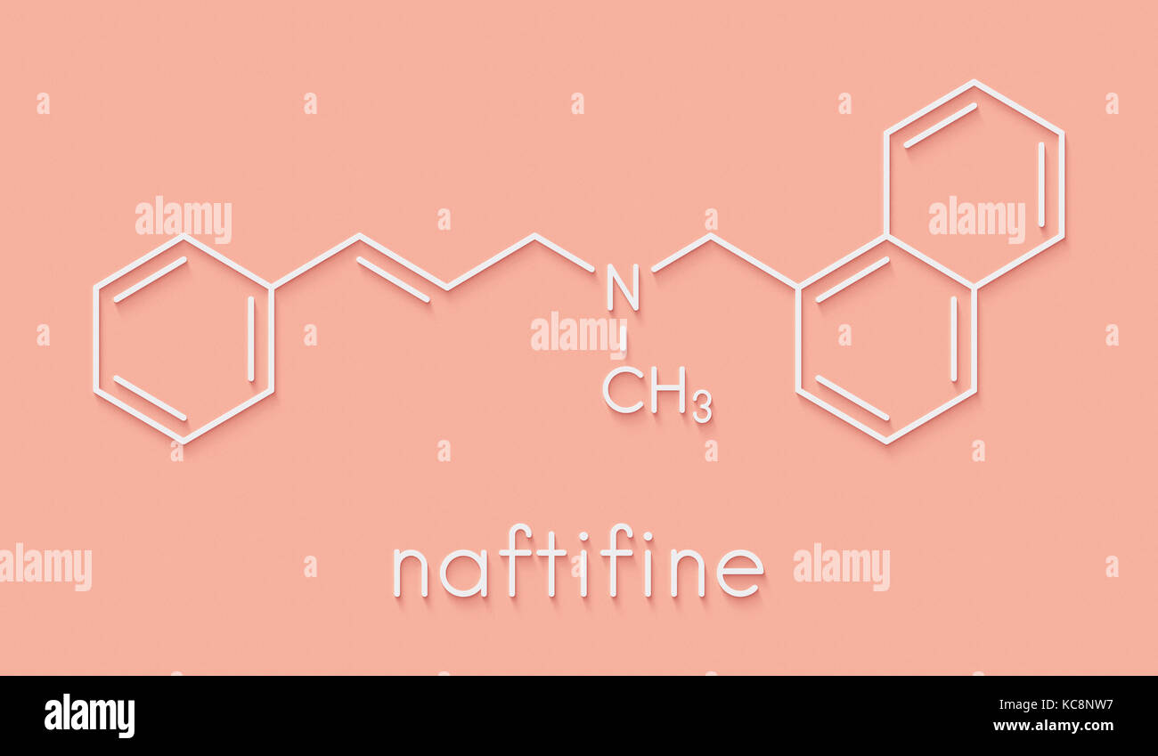 Naftifine antifungal drug molecule. Skeletal formula. Stock Photo
