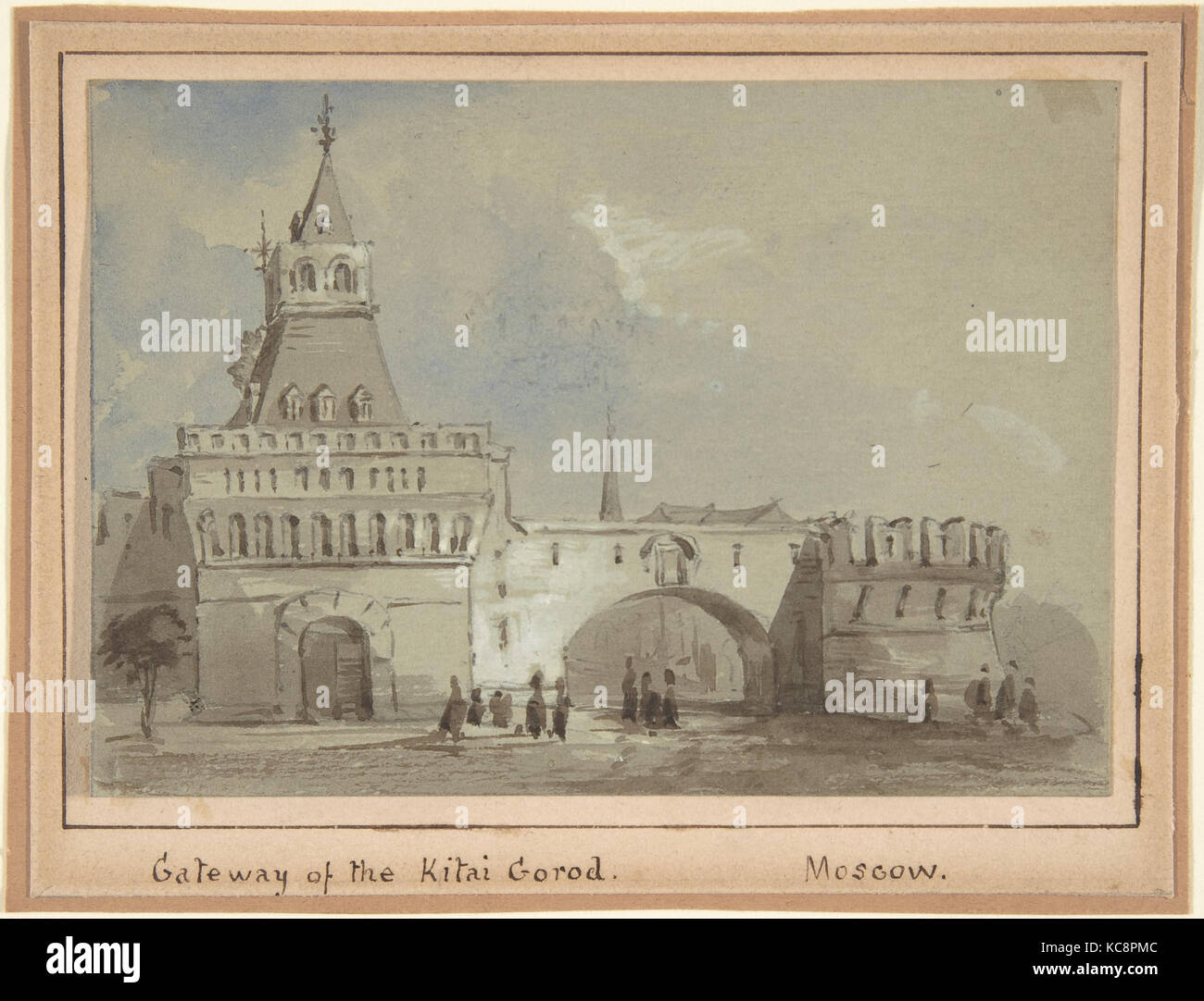 1856 Kitai Gorod Moscow RUSSIA antique print Market for Servants