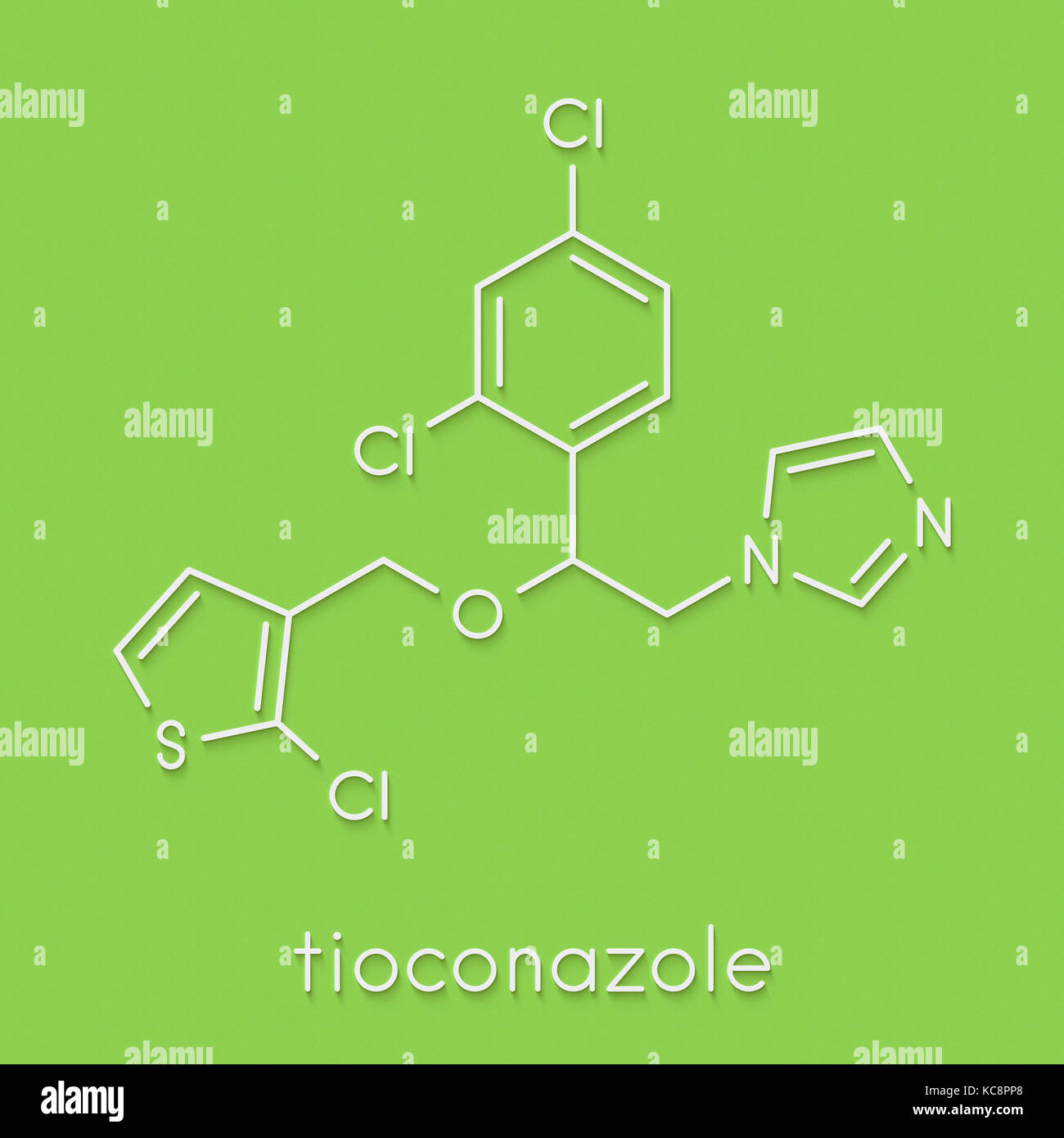 Tioconazole antifungal drug molecule. Skeletal formula Stock Photo Alamy