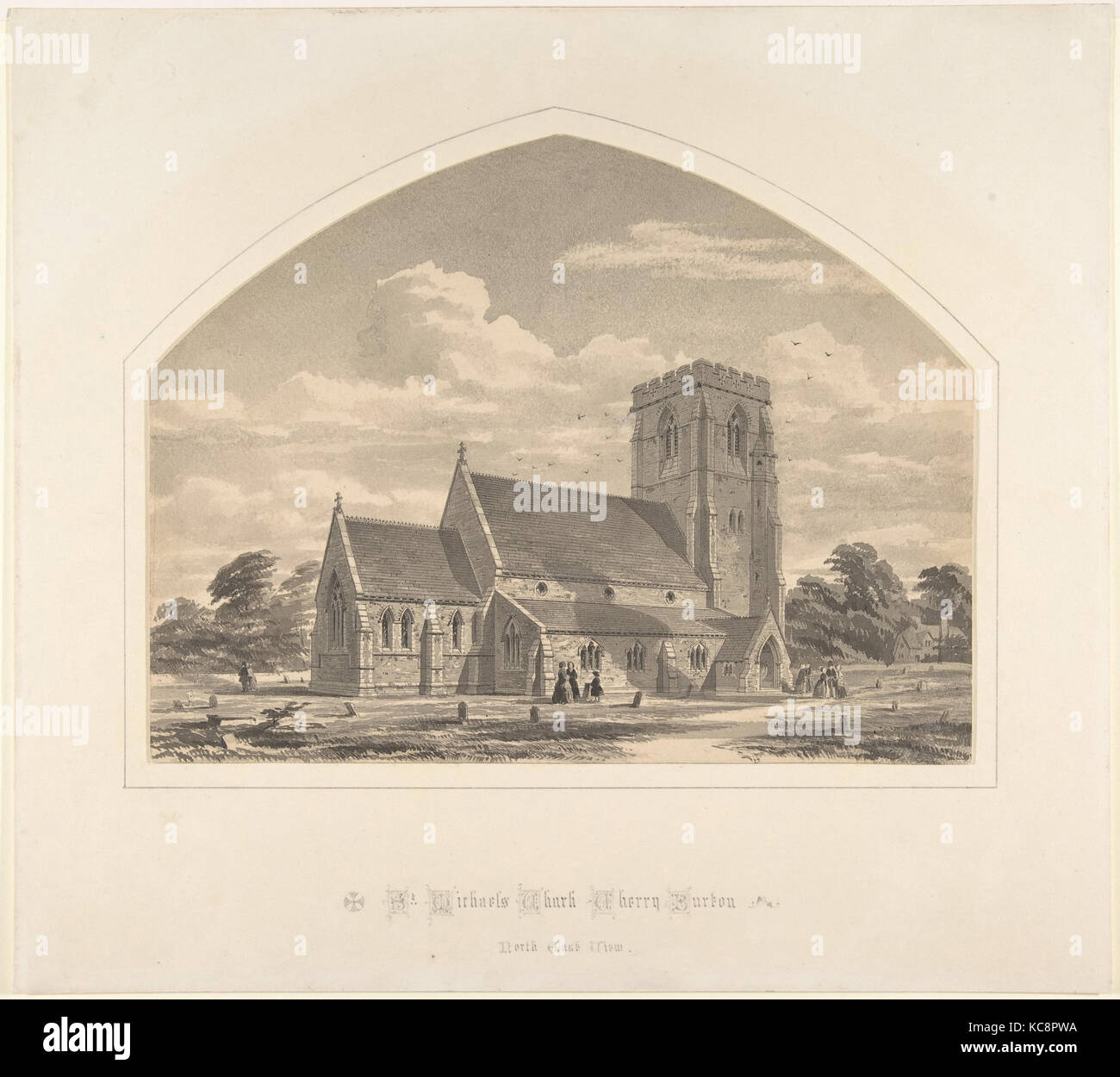 St. Michael's Church, Cherry Burton: North East View, Sir Horace Jones, 1845–50 Stock Photo