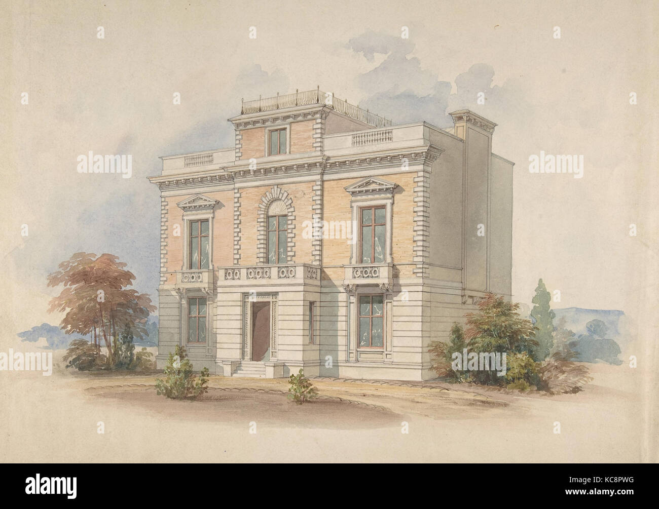 An Italianate Villa, Henry Edward Kendall Jr., 1820–85 Stock Photo