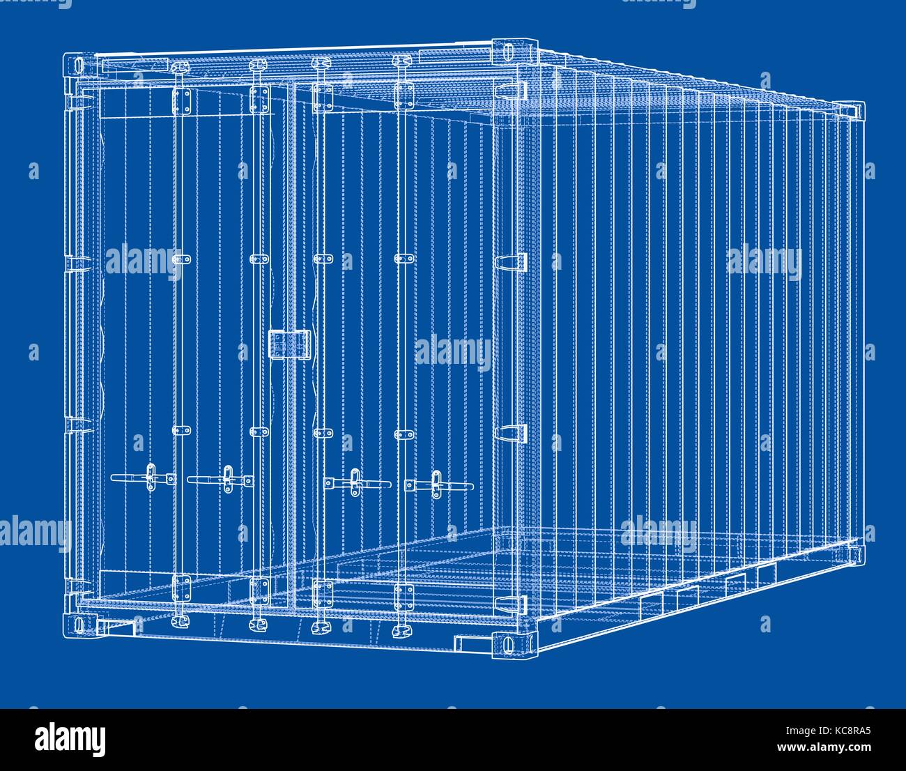Container Frame Design Cargo container. Wire-frame style Stock Vector Image & Art - Alamy