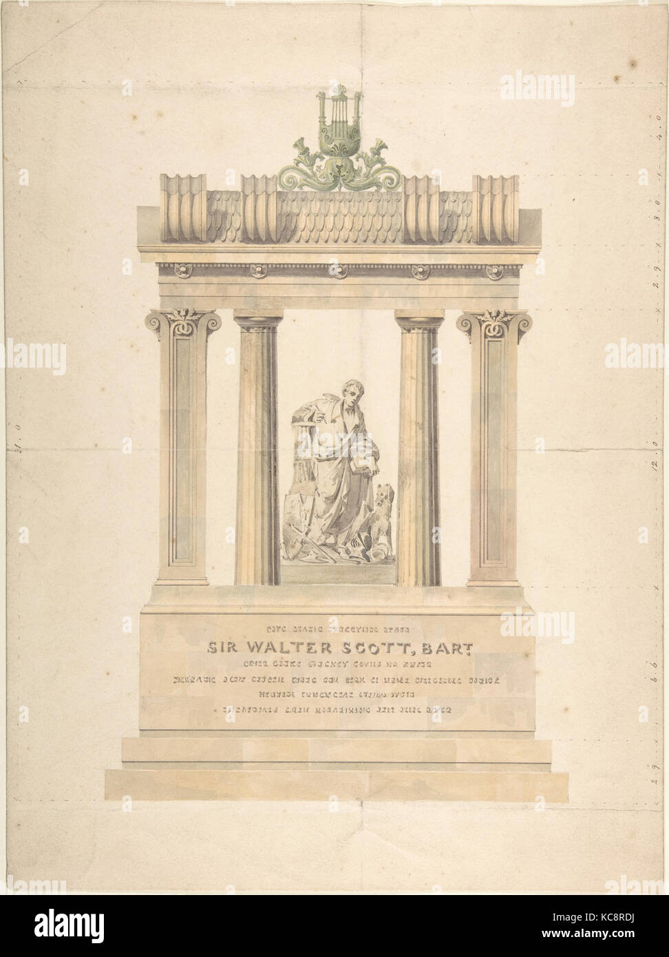 Monument to Sir Walter Scott, Bart., Charles Harriott Smith, after 1832 Stock Photo