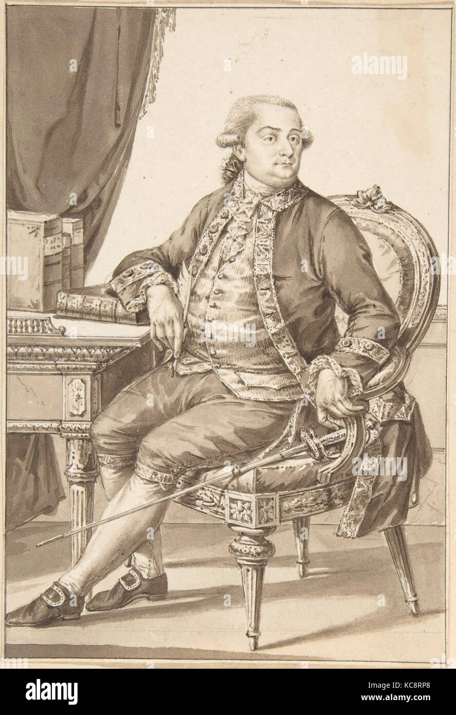 Portrait of Cesare Bonesana, Marchese di Beccaria, Jean-Baptiste-François Bosio, n.d Stock Photo