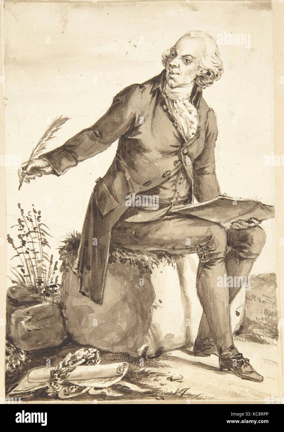 Portrait of Jacques Delille, Jean-Baptiste-François Bosio, n.d Stock Photo