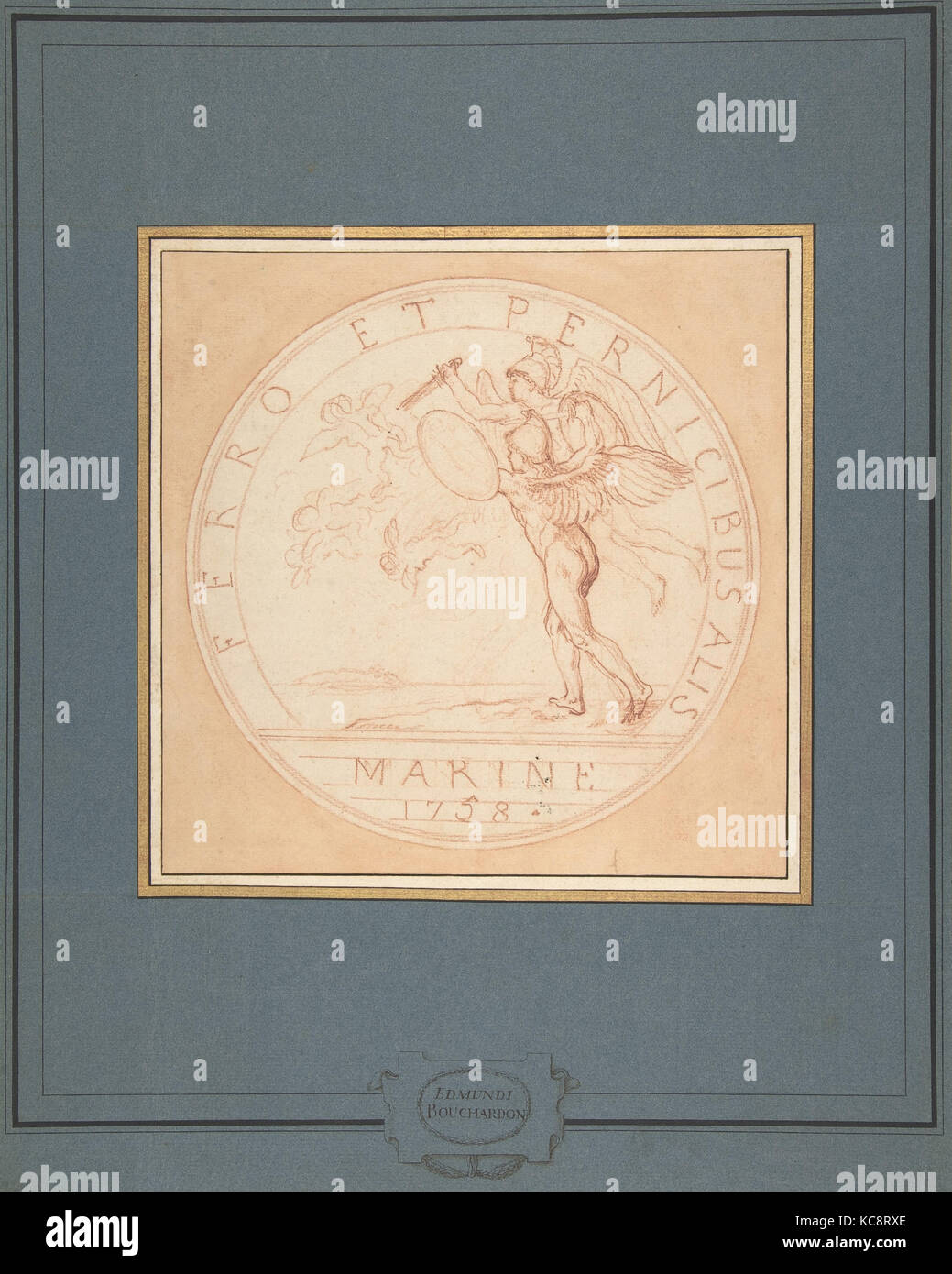 Design for a Medal: Marine 1758, Edme Bouchardon, 1758 Stock Photo