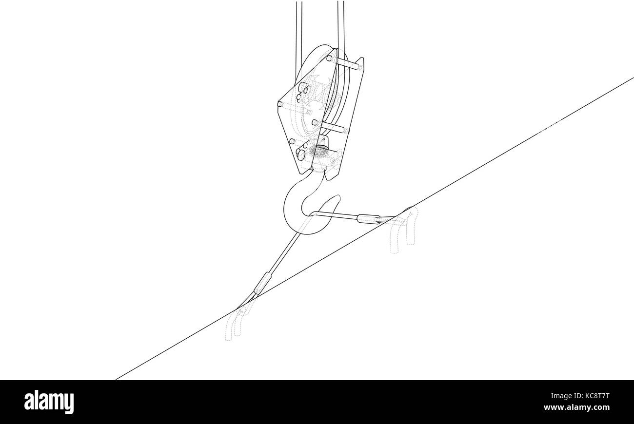 Crane hook with plate. Vector Stock Vector