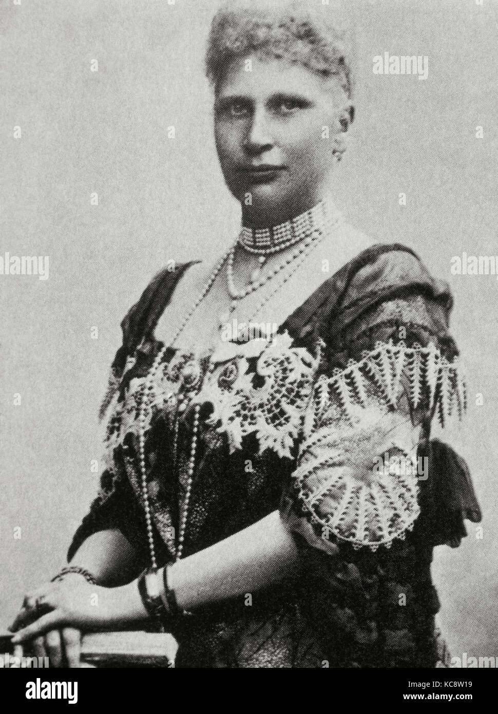 Louise of Sweden (1851-1926). Queen of Denmark as the wife of King Frederick VIII. Portrait. Photography. Stock Photo