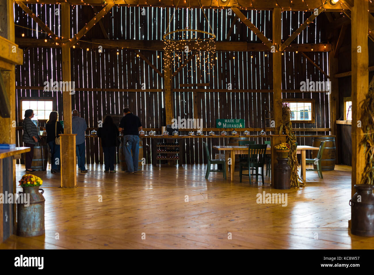 Waterloo, New York, USA September 30, 2017 Customers at a cheese
