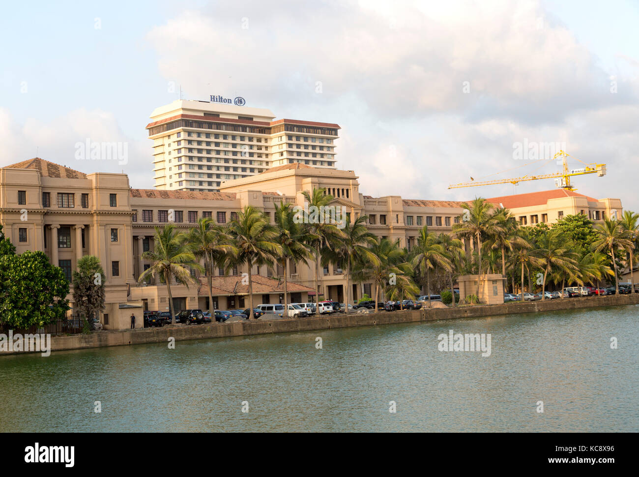 Hilton hotel and government office on waterfront, Colombo, Sri Lanka Stock Photo