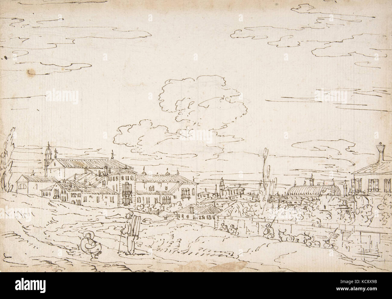 Padua from the East, with San Francesco and the Salone, Bernardo Bellotto, 1721–80 Stock Photo