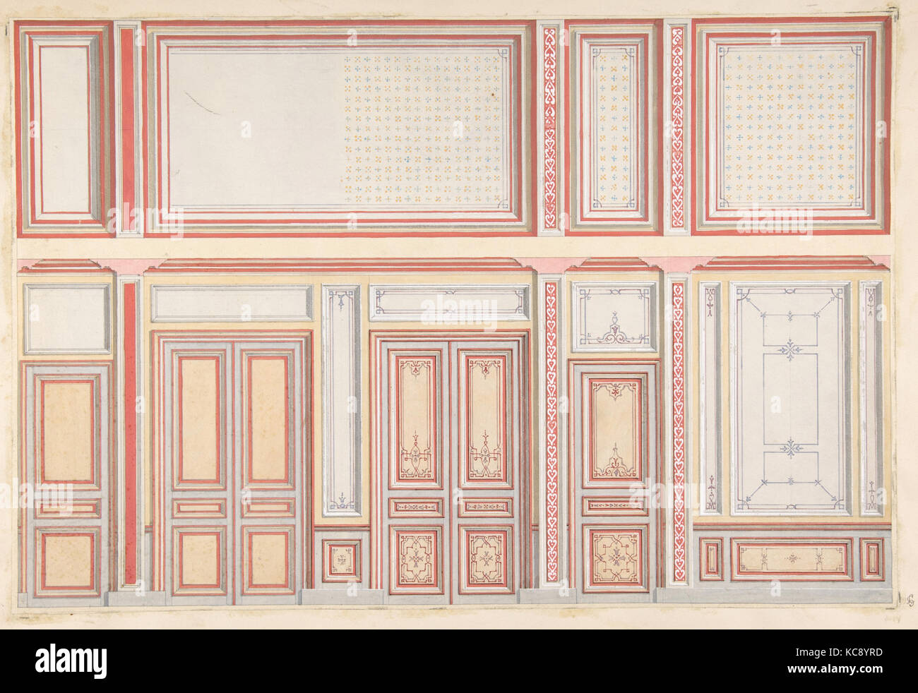 Two designs for wall panels, JulesEdmondCharles Lachaise, second half