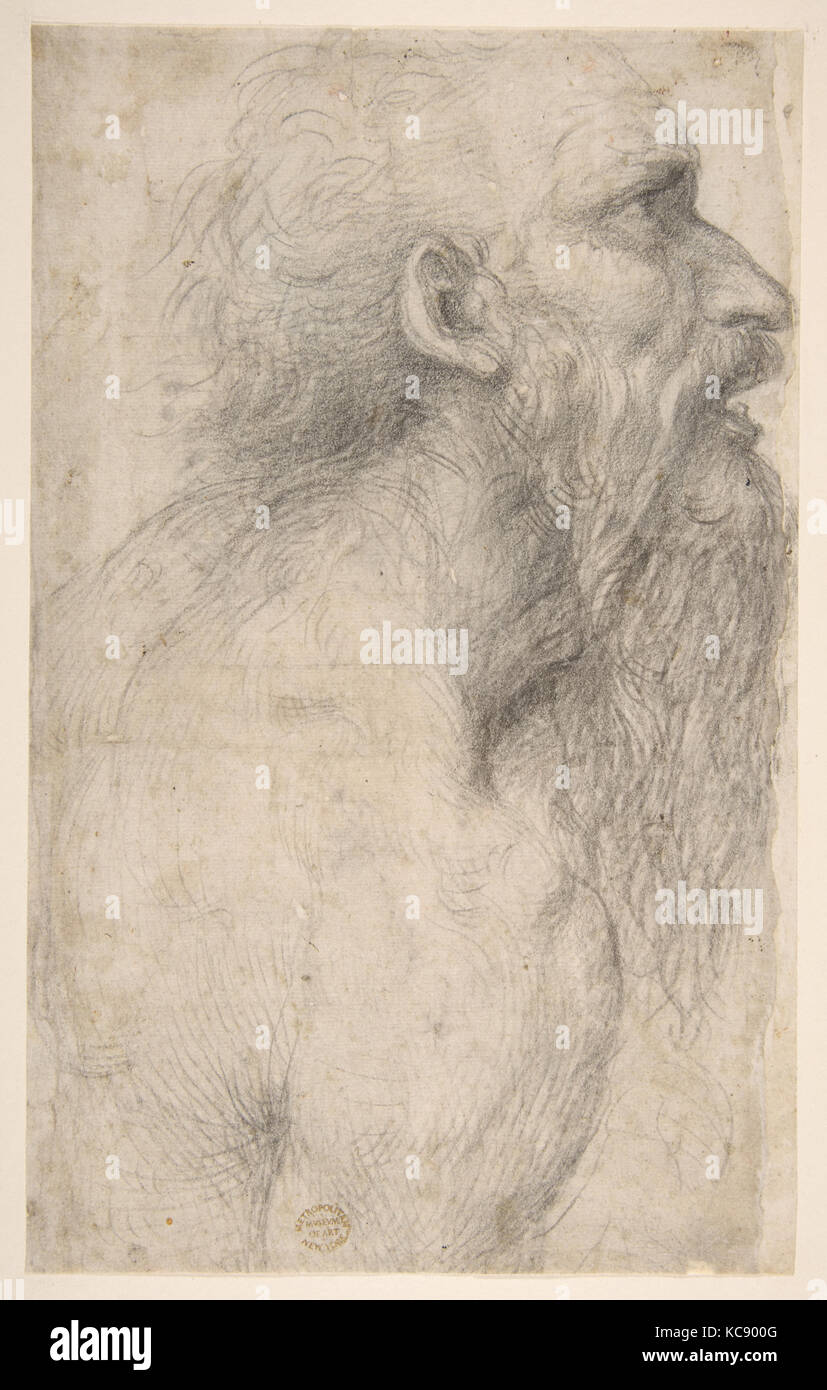 Bust of a Man with Long Beard (recto), Sodoma, 1477–1549 Stock Photo