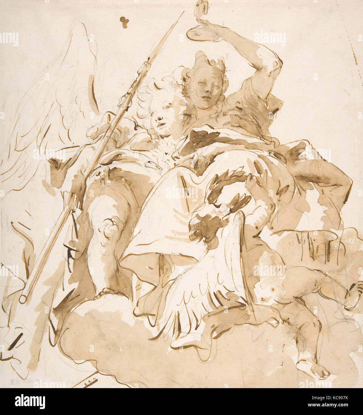 Virtue and Nobility, Giovanni Battista Tiepolo, 1696–1770 Stock Photo