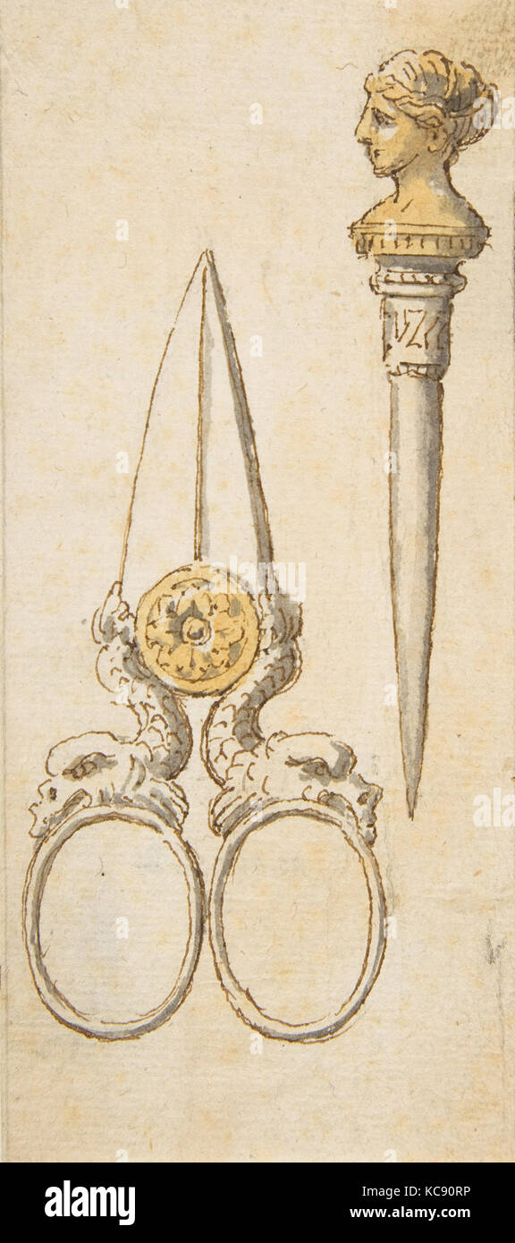 Letter Scissors Classical Designs for Scissors and Letter Opener, Anonymous, French, 19th century ...