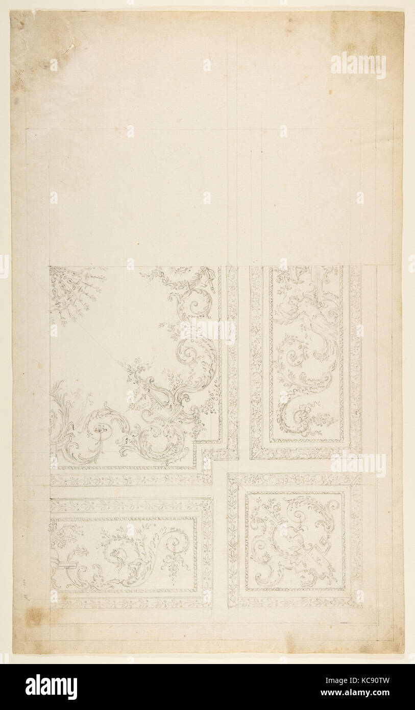 One Quarter of a Design for a Ceiling of a Room with Halved Variant Designs, Workshop of Leonardo Marini, 1774–90 Stock Photo