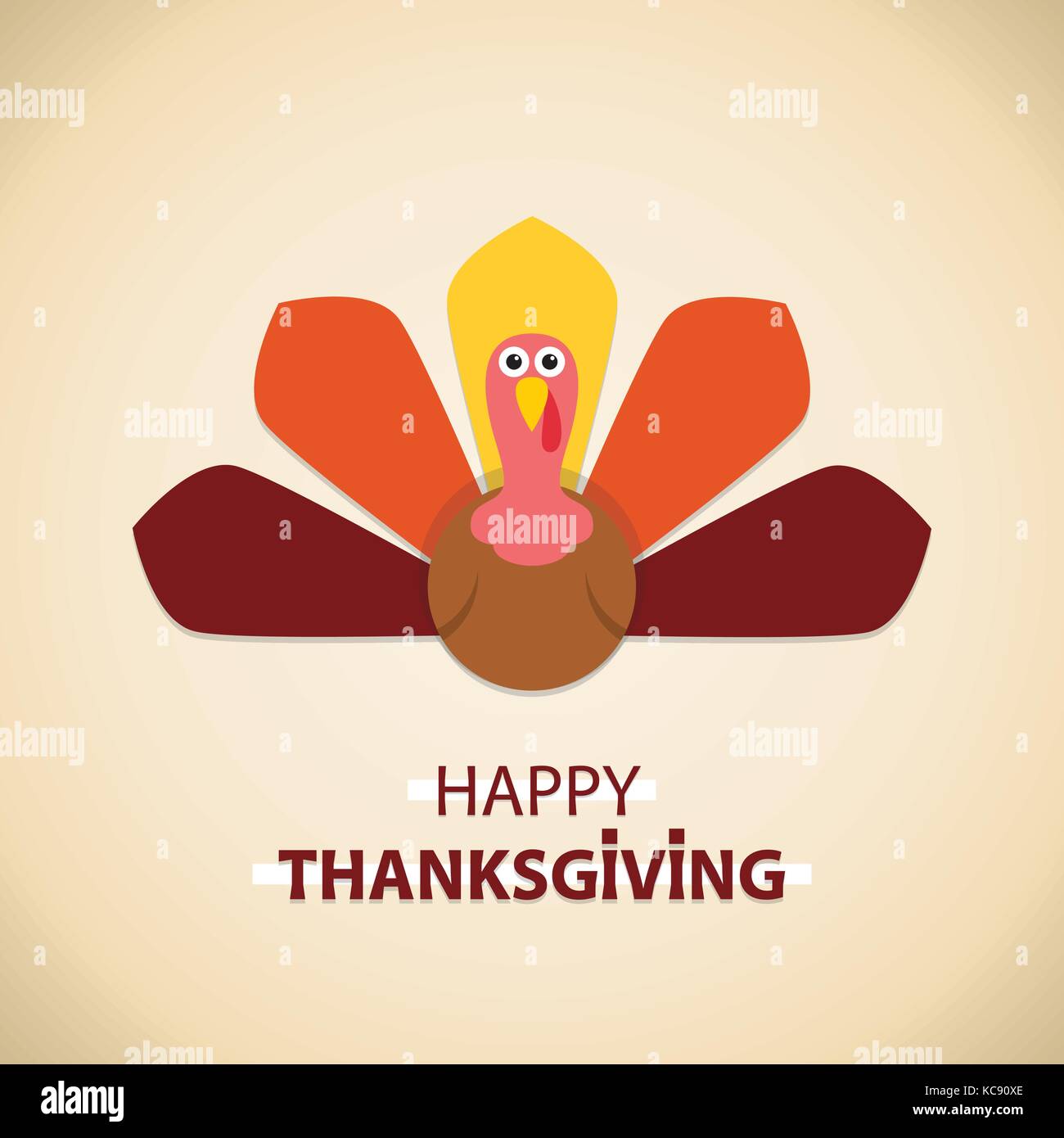 vector turkey card for thanksgiving day Stock Vector