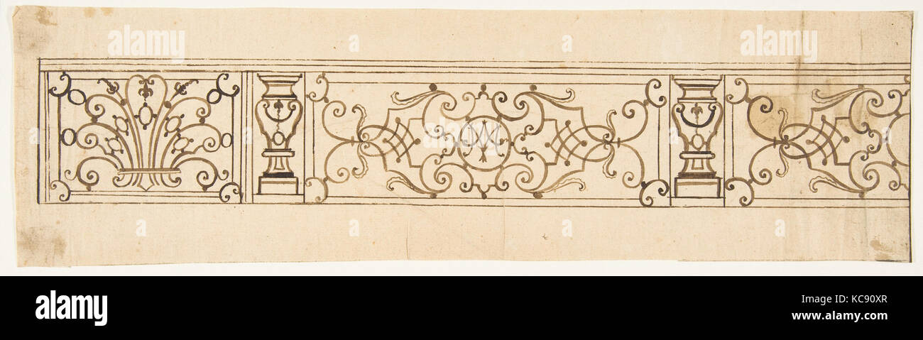 Design for an Iron Railing, Anonymous, French, 19th century, 19th ...