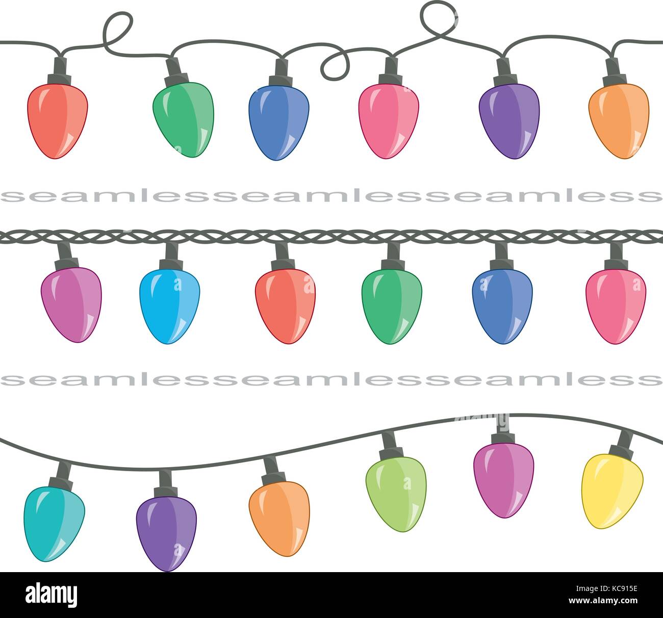 vector seamless strings of christmas light lamps Stock Vector Image