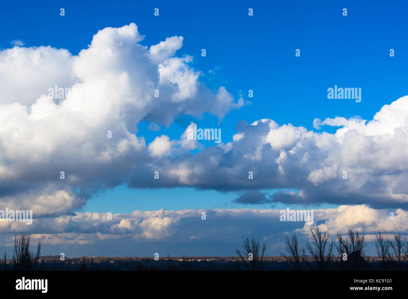 White clouds in the blue summer sky Stock Photo - Alamy