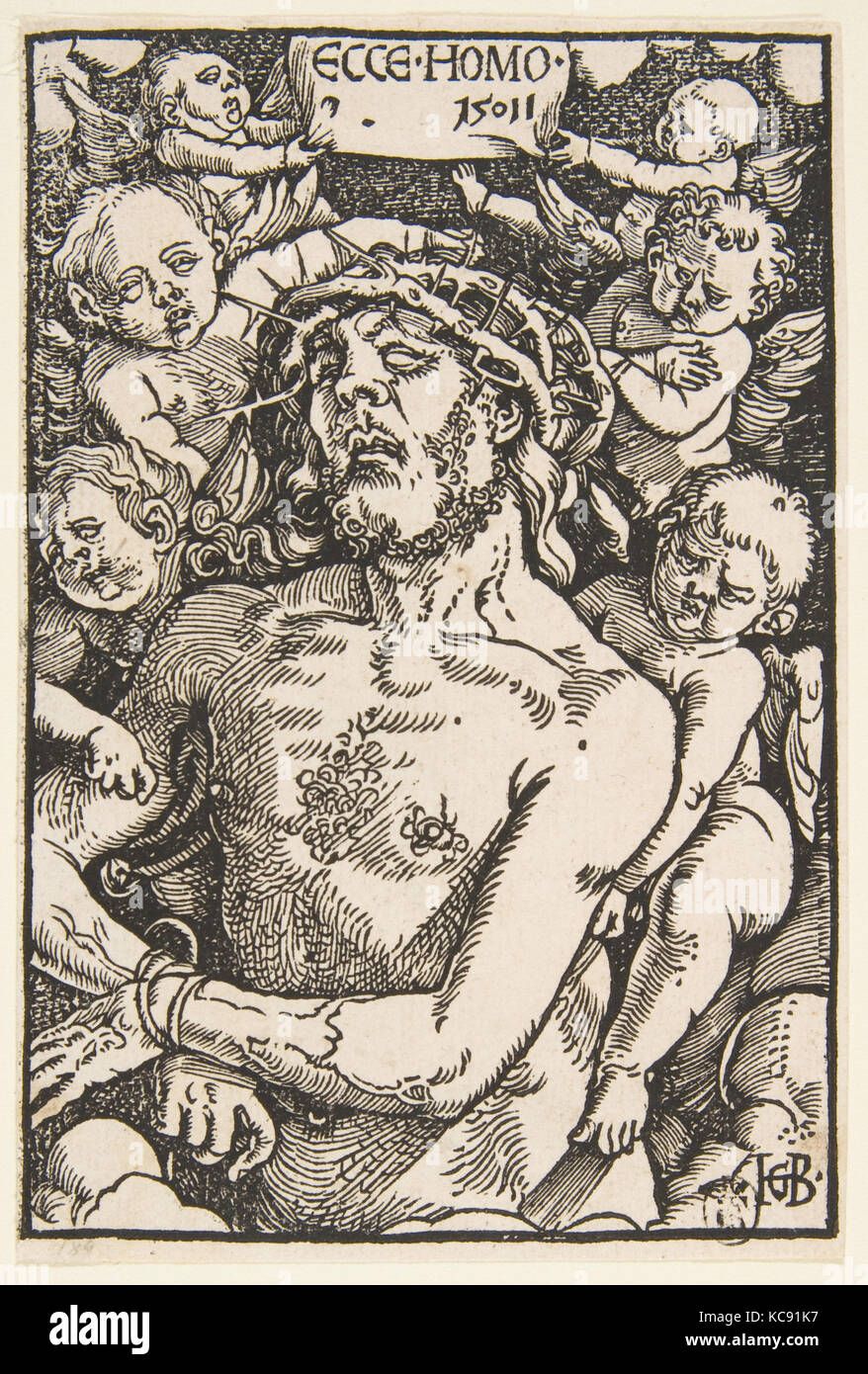 Ecce Homo, 1511, Woodcut, sheet: 5 1/16 x 3 3/8 in. (12.8 x 8.6 cm), Prints, Hans Baldung (called Hans Baldung Grien) (German Stock Photo