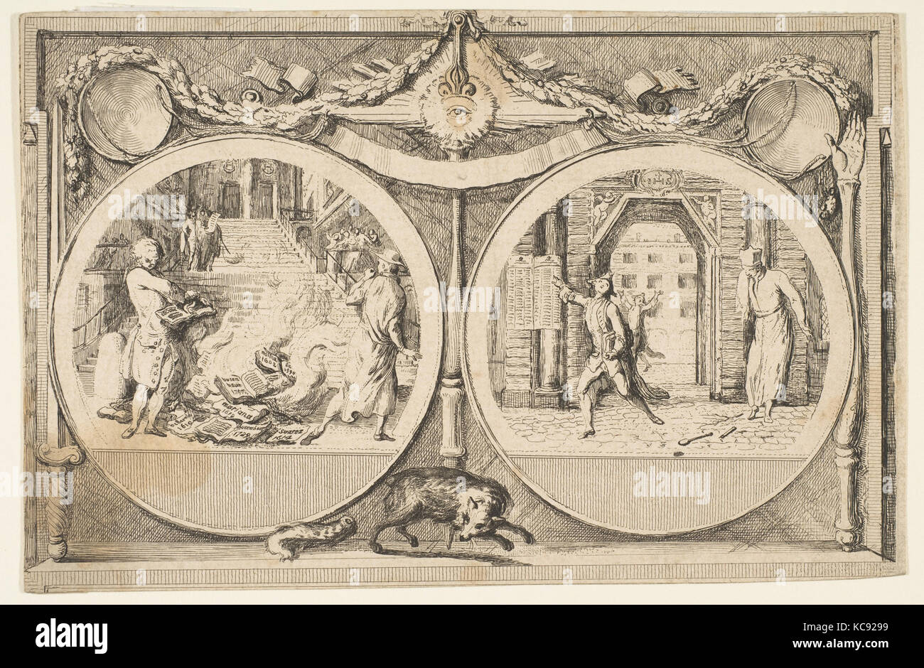 The Expulsion of the Jesuits, Gabriel de Saint-Aubin, 1761 Stock Photo