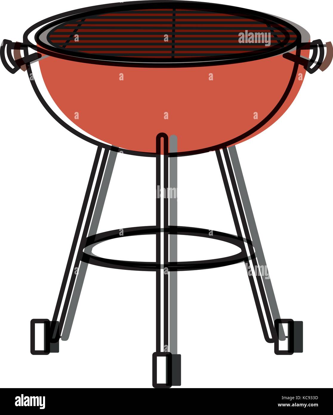 bbq grill front view watercolor silhouette Stock Vector Image & Art - Alamy