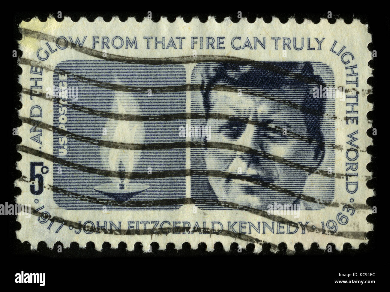 USA - CIRCA 1970: A stamp printed in USA shows image portrait John Fitzgerald 'Jack' Kennedy (May 29, 1917 – November 22, 1963), often referred to by  Stock Photo