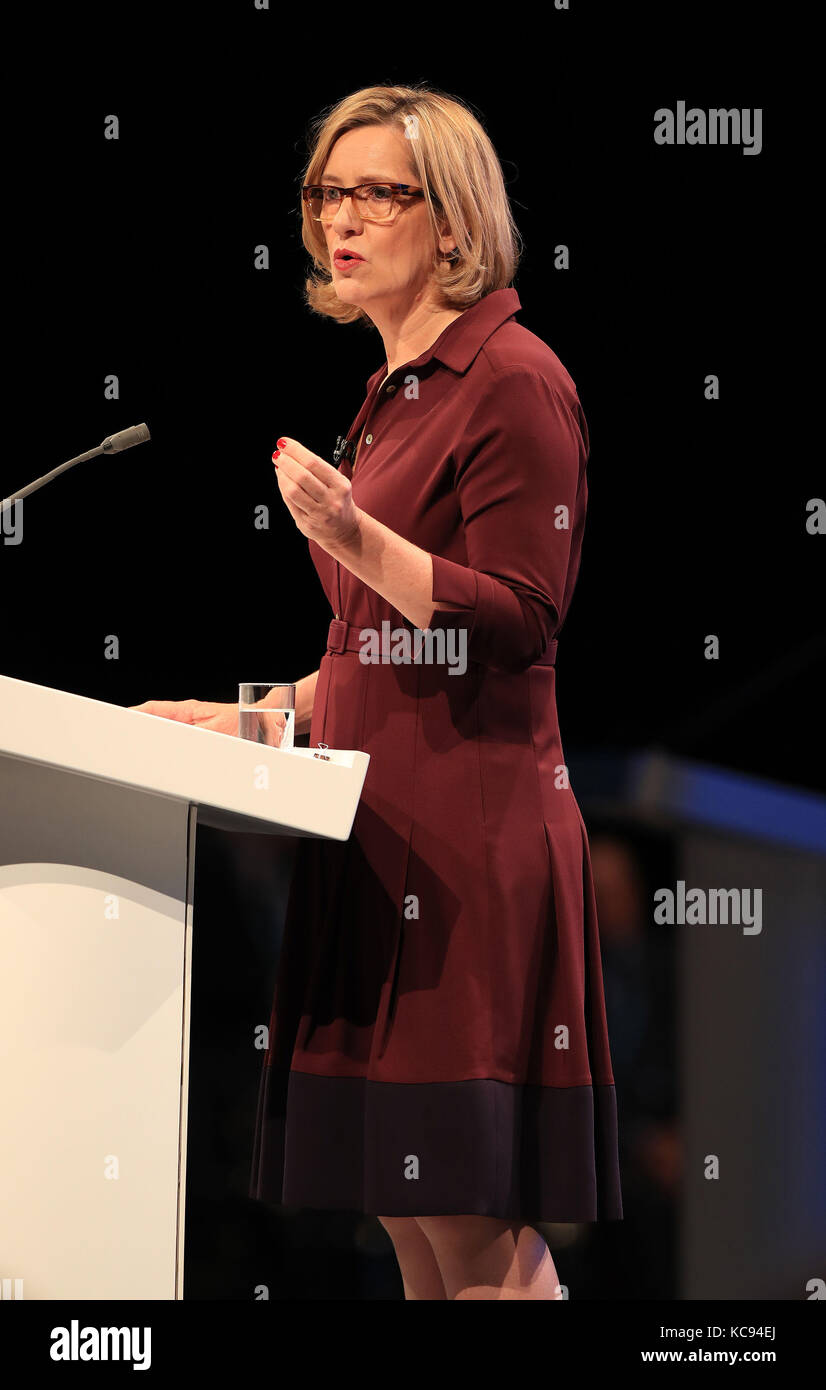 Home Secretary Amber Rudd speaks at the Conservative party conference ...