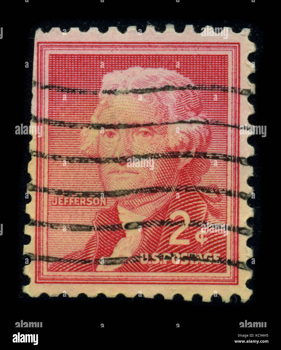 USA - CIRCA 1930: A stamp printed in USA shows image portrait Thomas Jefferson (April 13, 1743 - July 4, 1826) was the third President of the United S Stock Photo