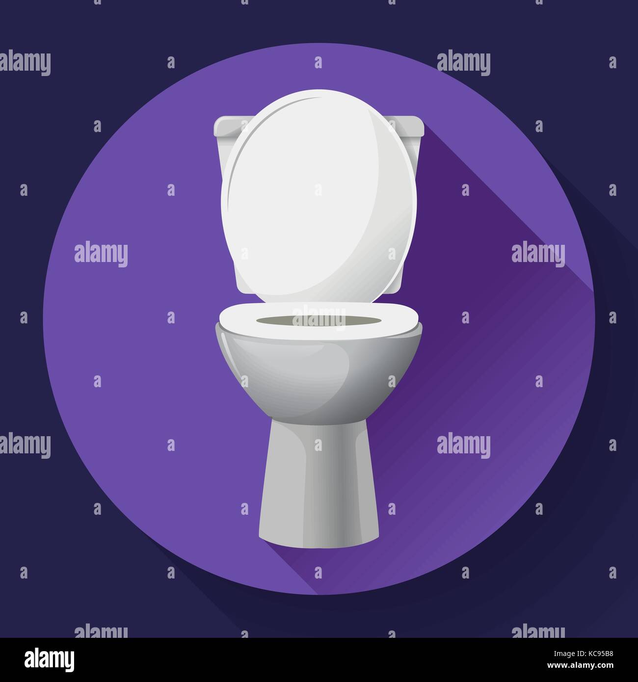 White ceramics vector toilet bowl icon. modern toilet in flat style. Vector illustration. Stock Vector