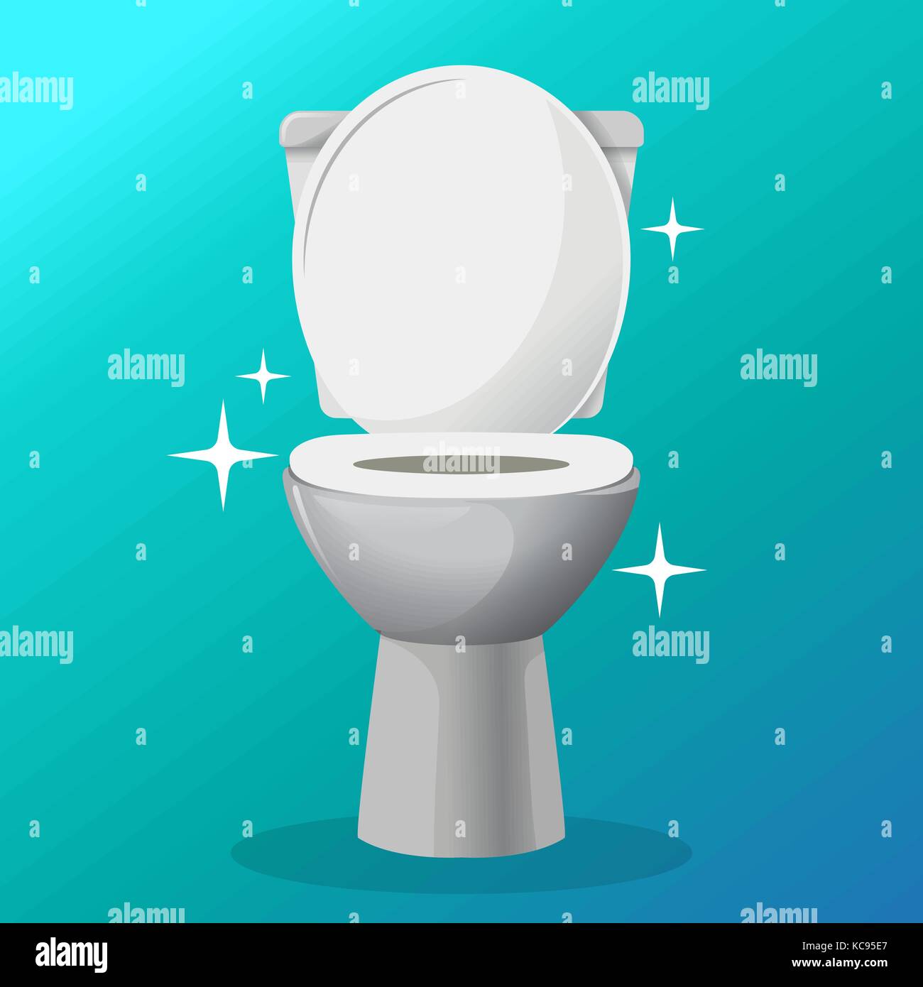 White ceramics vector toilet bowl icon. modern toilet in flat style. Vector illustration. Stock Vector