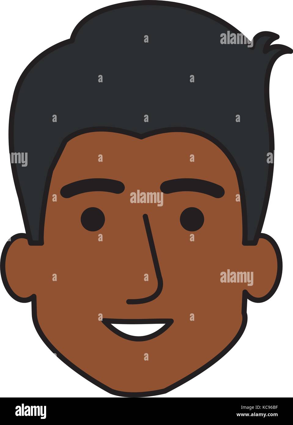 young black man head avatar character vector illustration design Stock ...