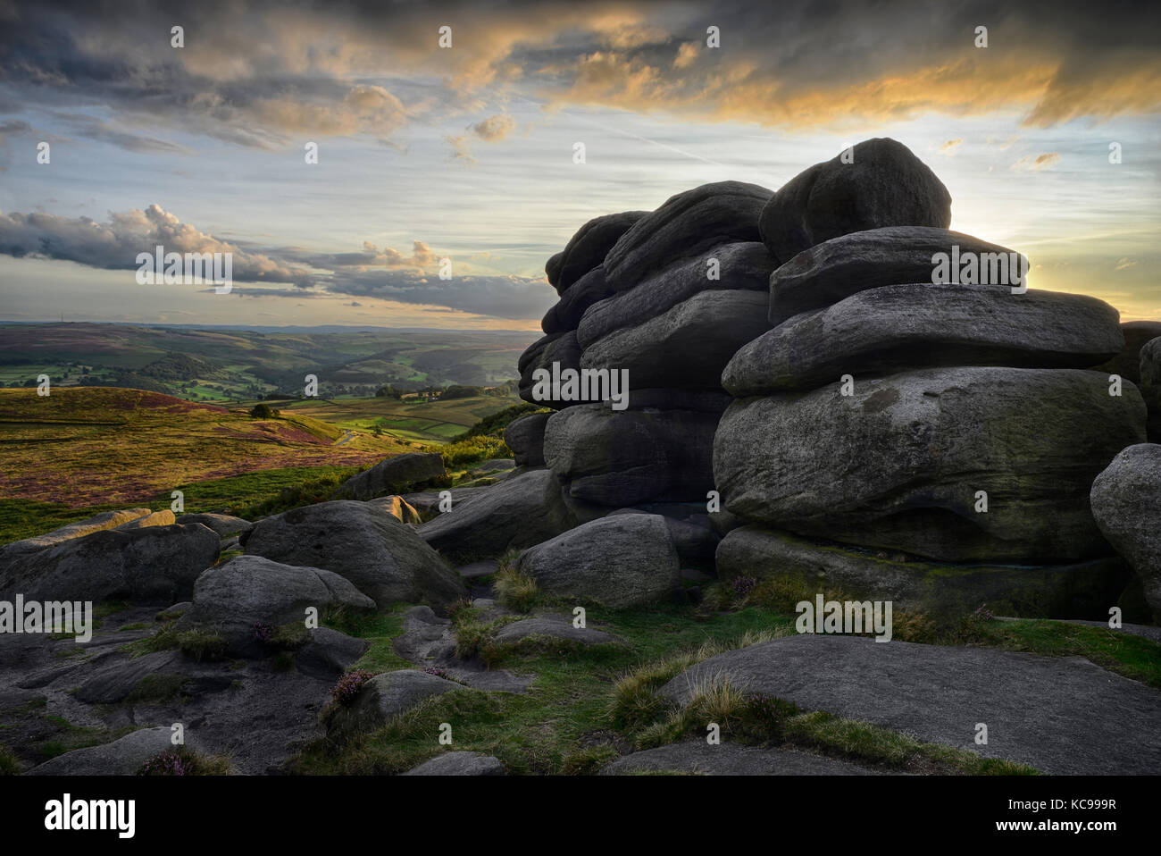 Back Tor Sunset Higger Tor under sunset light Stock Photo - Alamy