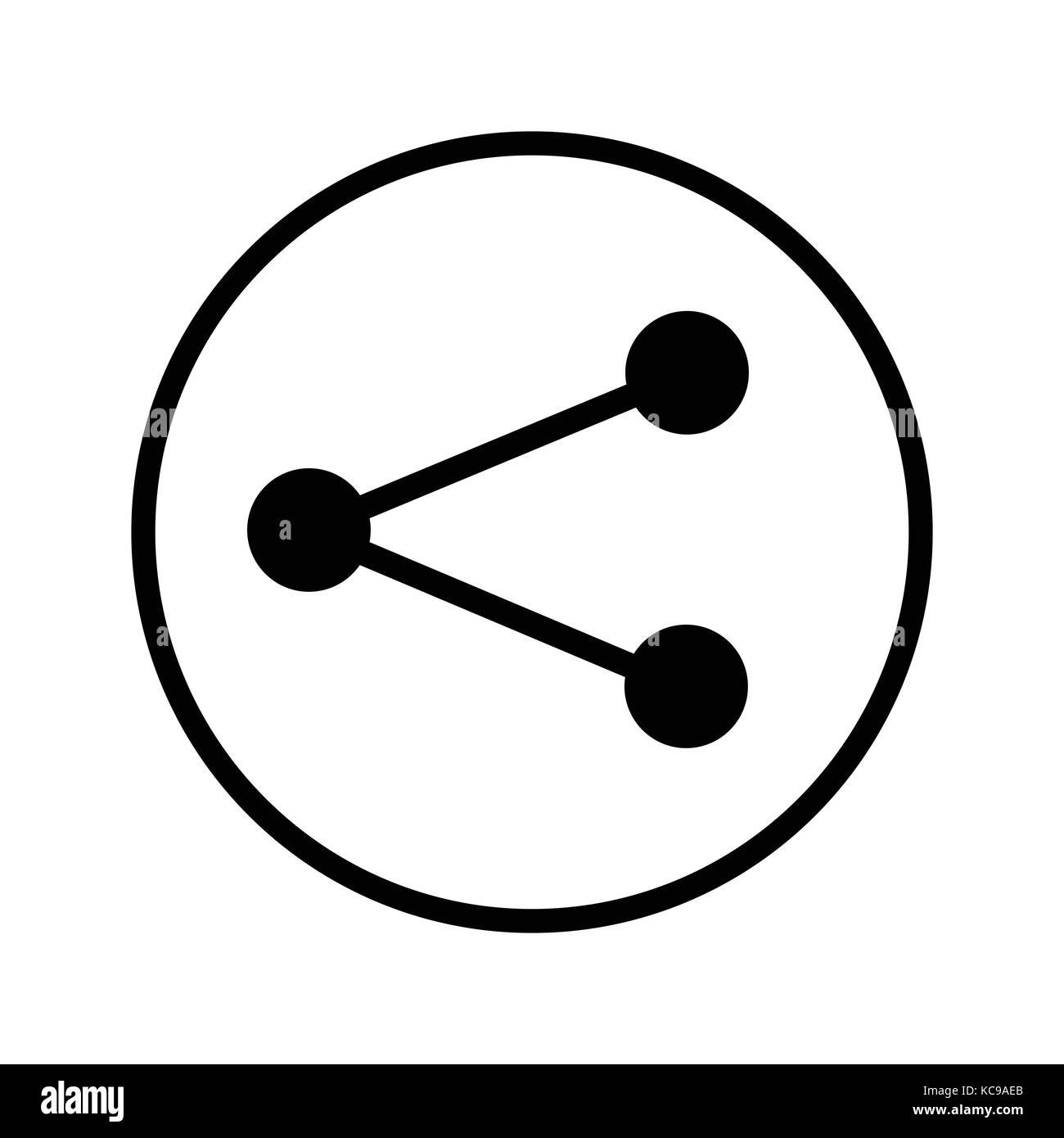 Vector of Share icon in Circle line, iconic symbol inside a circle, on white background.  Vector Iconic Desig Stock Vector