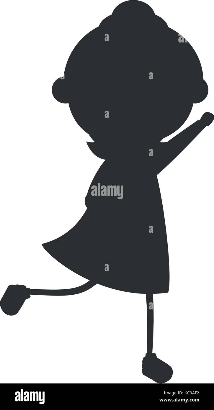 beautiful little girl silhouette character vector illustration design ...